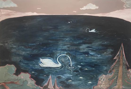The Swan Lake by Zhao Yang contemporary artwork Painting