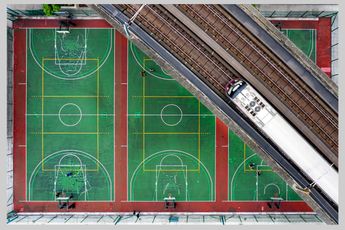 Contemporary art exhibition Austin Bell Shooting Hoops Revisited at Blue Lotus Gallery Hong Kong