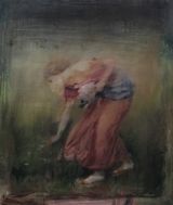 Study for Narcissus after Waterhouse by Jake Wood-Evans contemporary artwork painting works on paper