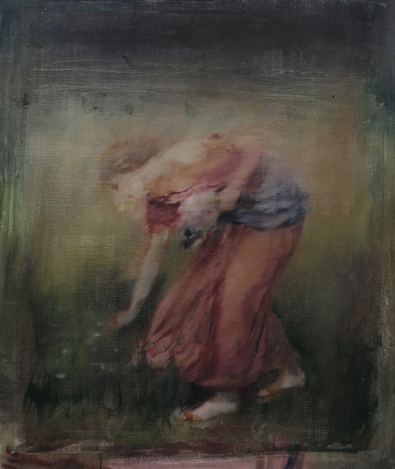 Study for Narcissus after Waterhouse by Jake Wood-Evans contemporary artwork Painting