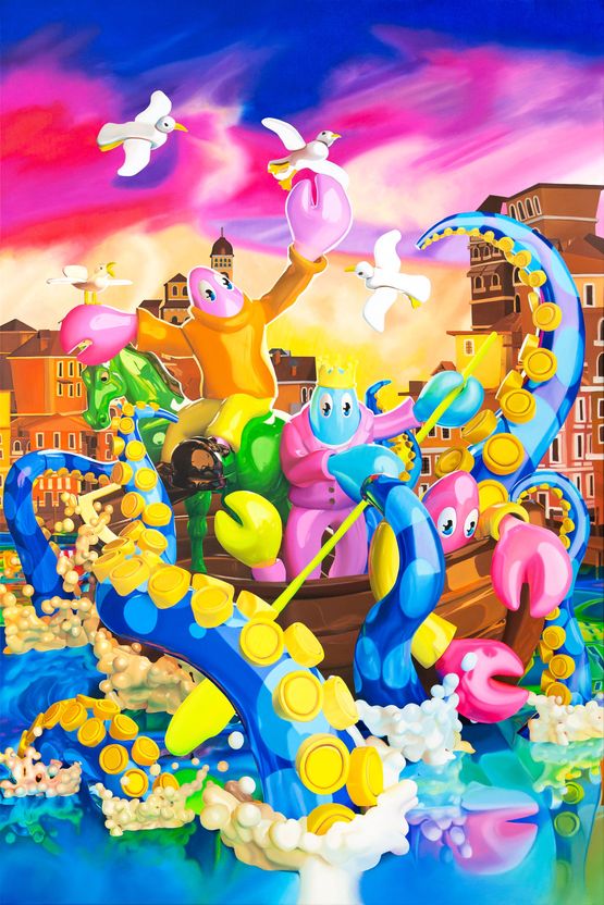 Venice Scene V From the Lobstar Planet by Philip Colbert contemporary artwork Painting
