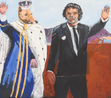 King Dingo Self-portrait by Vincent Namatjira contemporary artwork Painting