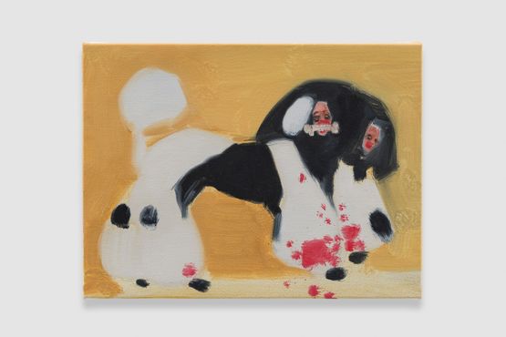 Poodles Cranberry juice by Sofia Mitsola contemporary artwork Painting