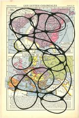 Les Luttes Coloniales Carte No14 Loop by Jeff Ross contemporary artwork painting works on paper