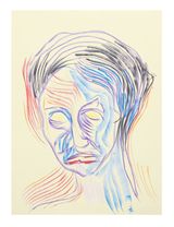 Face and Mask 01 by Carlos Amorales contemporary artwork drawing works on paper