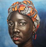 Portrait of Dolapo as a Young Sculptor by Babajide Olatunji contemporary artwork painting