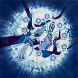 Japan blue Plum blossom by Kohei Kyomori contemporary artwork mixed media textile