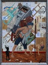 The Weight of His Story by Kawayan De Guia contemporary artwork painting photography print sculpture works on paper