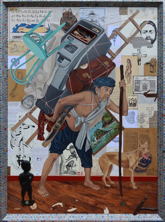 The Weight of His Story by Kawayan De Guia contemporary artwork Painting