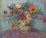 Floral Cizhou Ware Vase by Yuan Yunsheng contemporary artwork painting