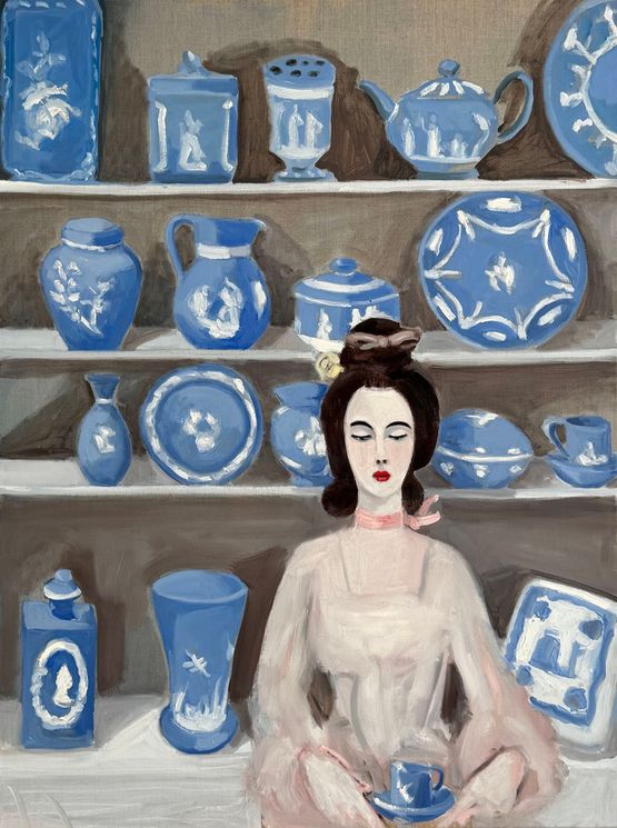 The Wedgewood Collector by Maureen Dougherty contemporary artwork Painting