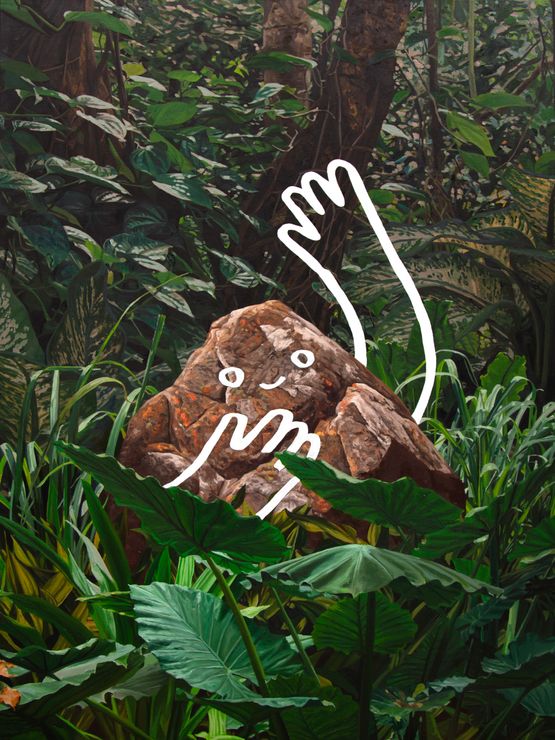 Gentle encouragement by Abdul Abdullah contemporary artwork Painting