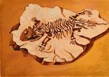 Museum Menageries 44 The fossil reptile by Prabhakar Pachpute contemporary artwork works on paper