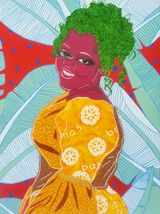 Rebel Princess free from the weight of that crown by Cydne Jasmin Coleby contemporary artwork painting works on paper