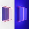 Colormirror satin dark blue redframe knokke by Regine Schumann contemporary artwork Sculpture
