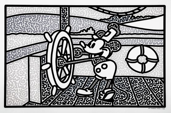 Disney Doodles - Steamboat Willie by Mr Doodle contemporary artwork Print