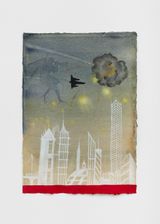 Did you hear a trumpet by Chioma Ebinama contemporary artwork painting works on paper