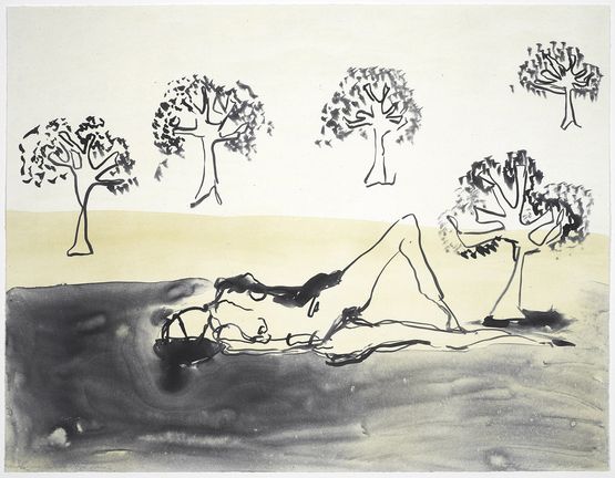 Laying with Olive Trees by Tracey Emin contemporary artwork Print