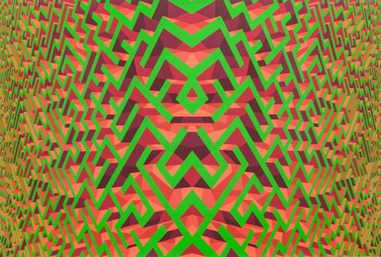 Maze relative red and green by Xu Qu contemporary artwork Painting