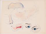Gesichtsteile roter Mund by Chris Reinecke contemporary artwork drawing works on paper