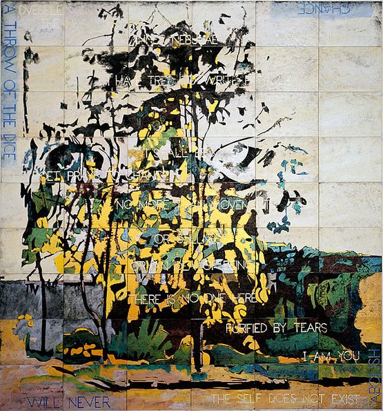 Trees in the Studio Garden by Imants Tillers contemporary artwork Painting