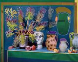 Philodendron and Bust with Vessels and Fruits by Daniel Gordon contemporary artwork print