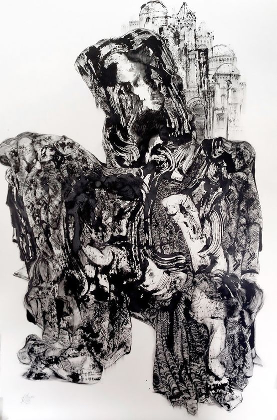 Mourning V Paris by Kevork Mourad contemporary artwork Painting