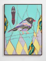 African Bird Magic Gabela Helmet Shrike by Yinka Shonibare CBE RA contemporary artwork textile