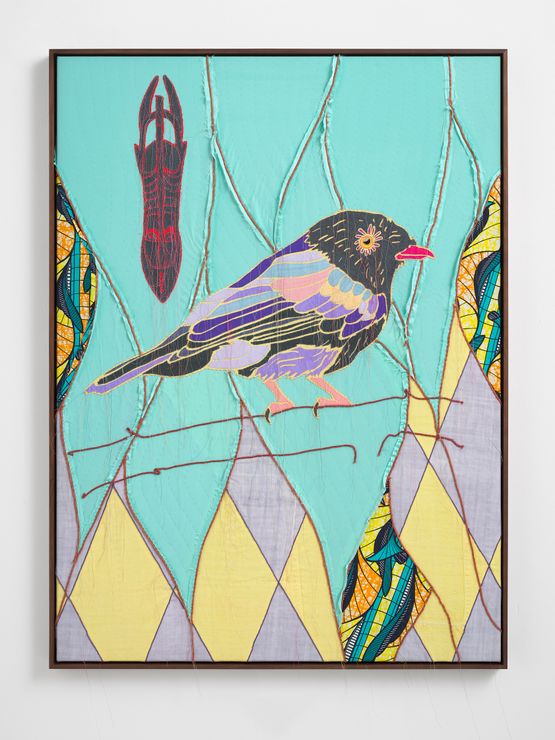 African Bird Magic Gabela Helmet Shrike by Yinka Shonibare CBE RA contemporary artwork Textile