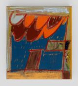 Ves la banderita volando detras de la ventana  Do you see the little flag flying behind the window by Nadia Hernandez contemporary artwork painting