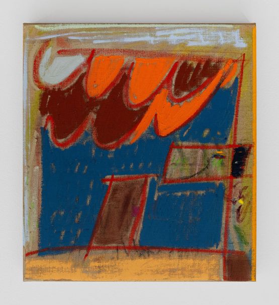 Ves la banderita volando detras de la ventana  Do you see the little flag flying behind the window by Nadia Hernandez contemporary artwork Painting