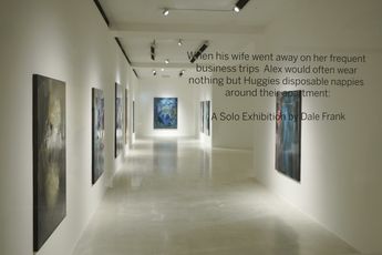 Contemporary art exhibition Dale Frank When his wife went away on her frequent business trips Alex would often wear nothing but Huggies disposable nappies around their apartment at Pearl Lam Projects Hong Kong
