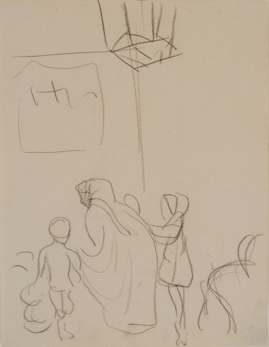 Beduinenfrau mit Kindern - Tunis by August Macke contemporary artwork Works on Paper
