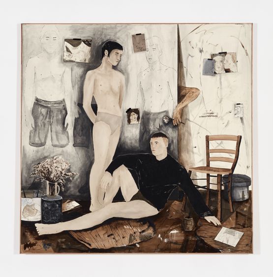 Time together far apart Jonas and Willem by Brett Charles Seiler contemporary artwork Painting