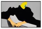 Noses Ears Etc. Part Two Yellow Face with Blue Nose Flesh Hands Black Dress and Chair by John Baldessari contemporary artwork Mixed Media