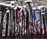 Semsiye Agaclar ve Bisiklet by Azade Koker contemporary artwork painting