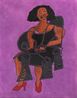Leisure Lady Black Black Dress and Red Pumps by Tschabalala Self contemporary artwork Painting