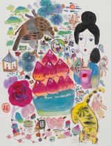 Floral Whispers in the Shadows by Wang Mengsha contemporary artwork works on paper