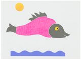 Fara titlu Pestele - Jocul formelor  Untitled The Fish - Game of Forms by Geta Bratescu contemporary artwork works on paper