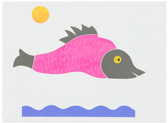 Fara titlu Pestele - Jocul formelor  Untitled The Fish - Game of Forms by Geta Bratescu contemporary artwork Works on Paper