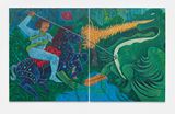 Battle under a blood moon by Mark Connolly contemporary artwork painting works on paper