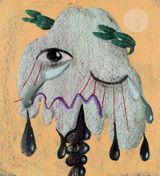 Black tears  purifying by Jozsef Csato contemporary artwork drawing painting works on paper