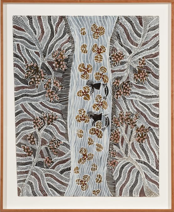 Women Harvesting Lillies by Yalmakany Marawili contemporary artwork Works on Paper