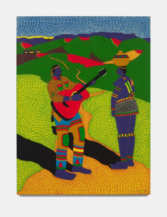 Gegelagege Greeting word for Intombi in IsiZulu by Sibusiso Duma contemporary artwork Painting