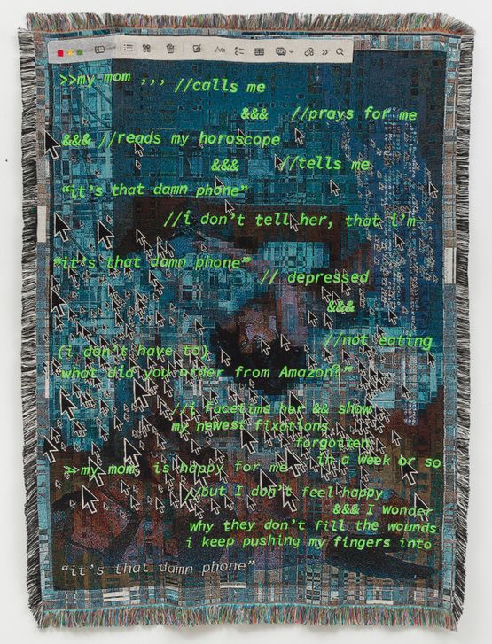 The Algorithm Knows Im Sad Momma Knows Best by Qualeasha Wood contemporary artwork Textile