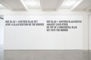 Contemporary art exhibition Lawrence Weiner 5 Figures Of Structure at DIA Beacon New York United States