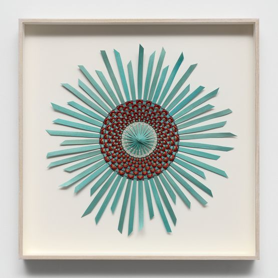 Aquamarine red by Jeremy Frey contemporary artwork Mixed Media