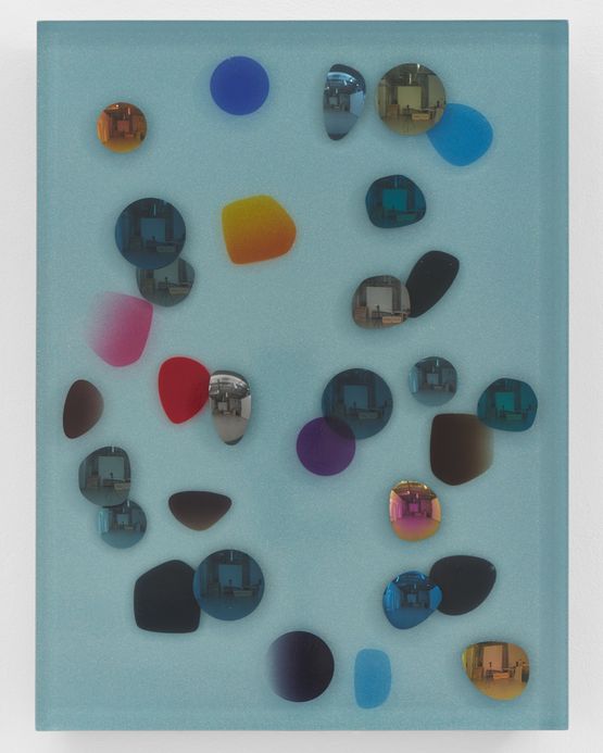 December 1972 Kaleidoscopic Pearlescent Blue by Jim Lambie contemporary artwork Sculpture