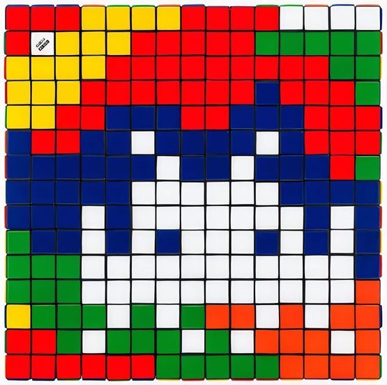 Rubik Camouflage NVDR1-2 by Invader contemporary artwork Print