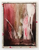 Red lawn by Tyne Gordon contemporary artwork painting works on paper